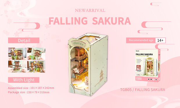 Book Nook Falling Sakura